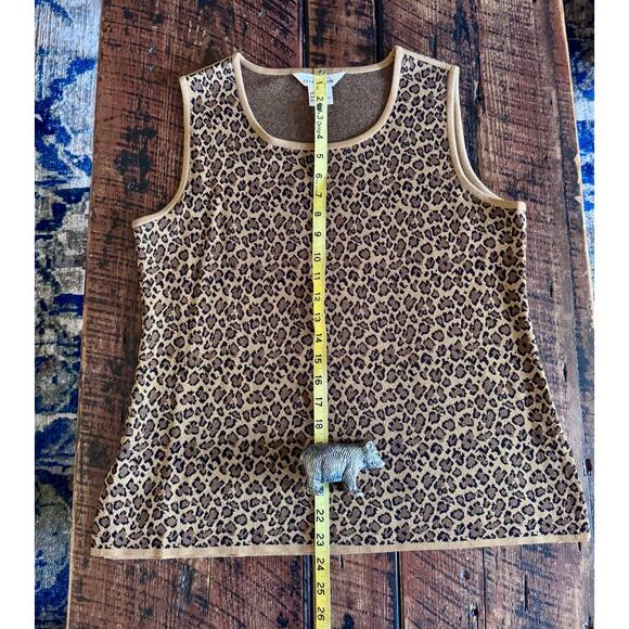 Not For Sale-Exclusively Misook Leopard Cheetah Animal Print Sleeveless Shell - Picture 8 of 14